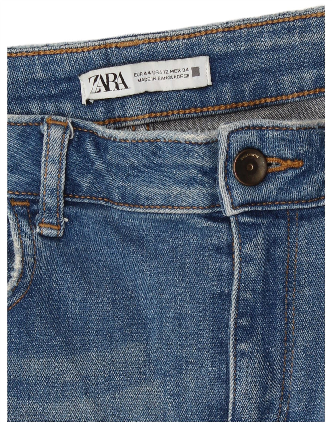 Zara Jeans Slim Desgastados Mujer EU 44 XL W34 L27 Azul