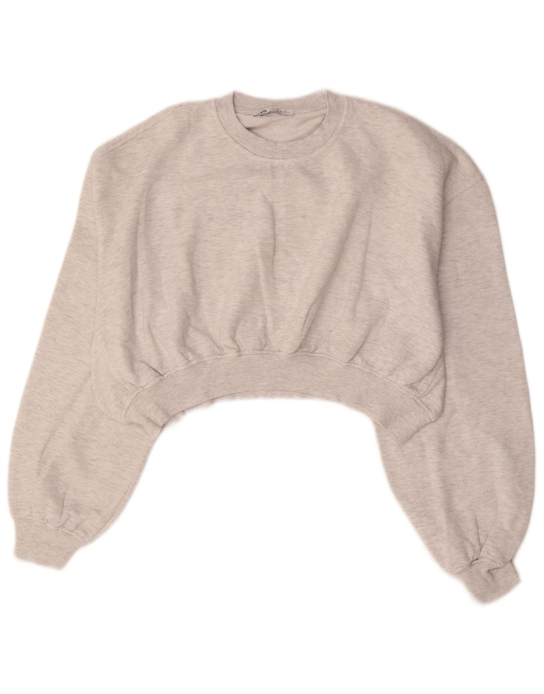 Zara Mujer Crop Sudadera De Gran Tamaño Jersey UK 44 Gris Medio