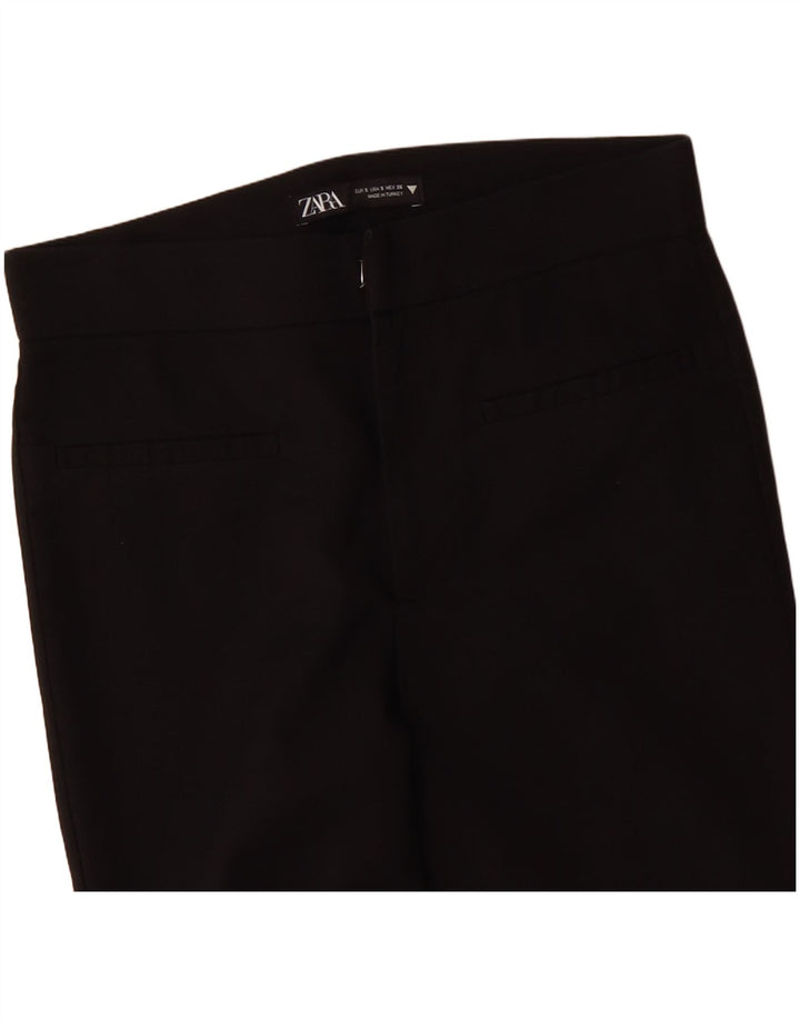 Zara Mujer Pantalón Casual Bootcut Pequeño W26 L26 Negro