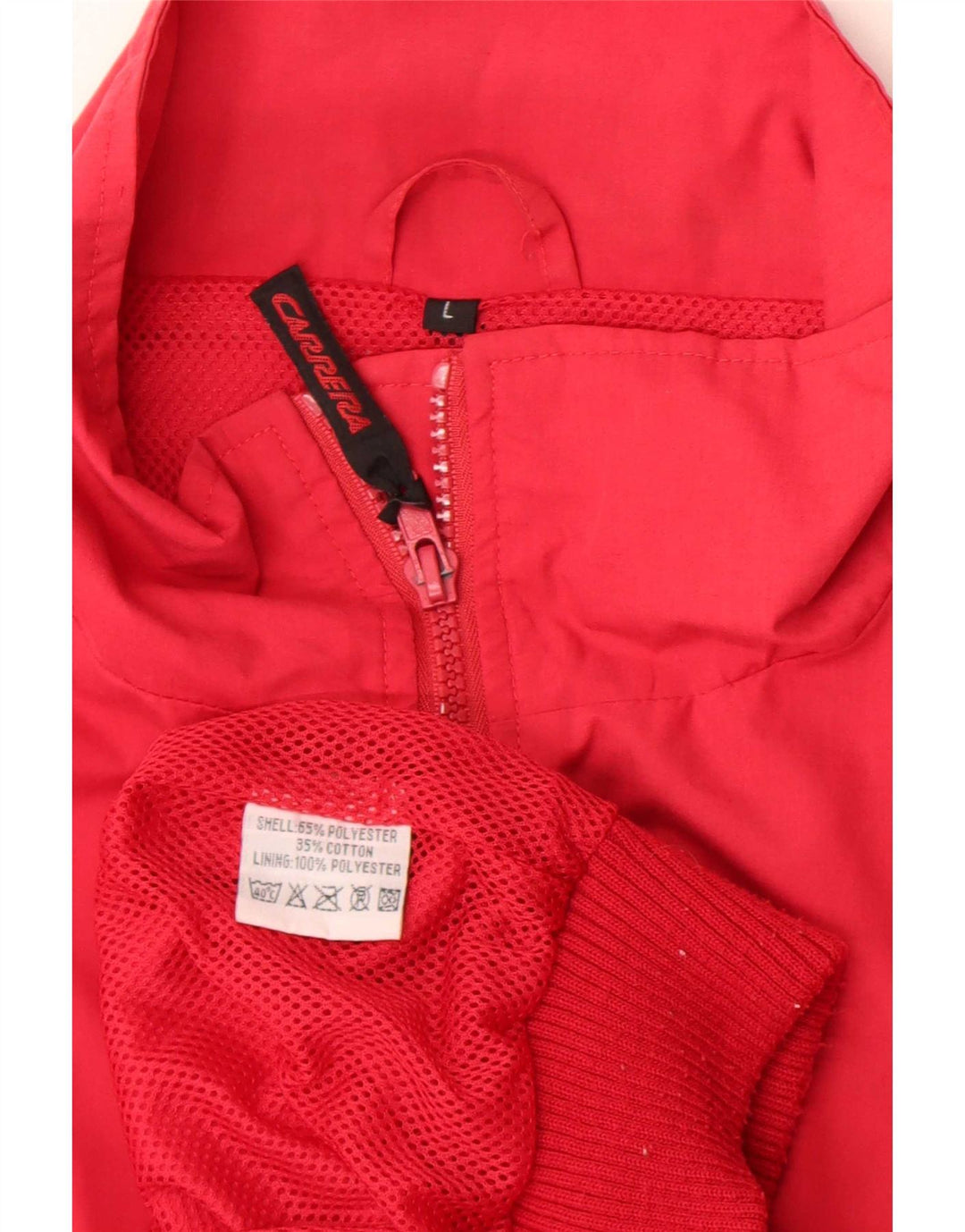 Carrera Chaqueta bomber gráfica para hombre Reino Unido 40 Poliéster rojo grande
