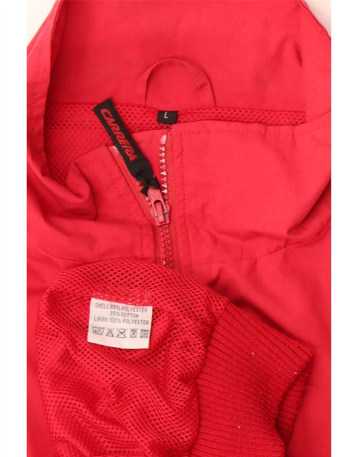 Carrera Chaqueta bomber gráfica para hombre Reino Unido 40 Poliéster rojo grande
