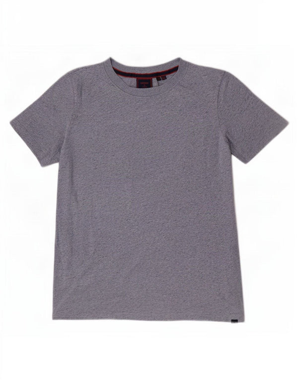 Superdry Camiseta Extragrande para Mujer UK 10 Small Azul Moteado De Algodón