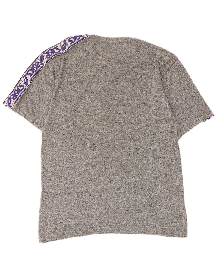 Asics - Camiseta gráfica para hombre, talla pequeña, algodón moteado gris