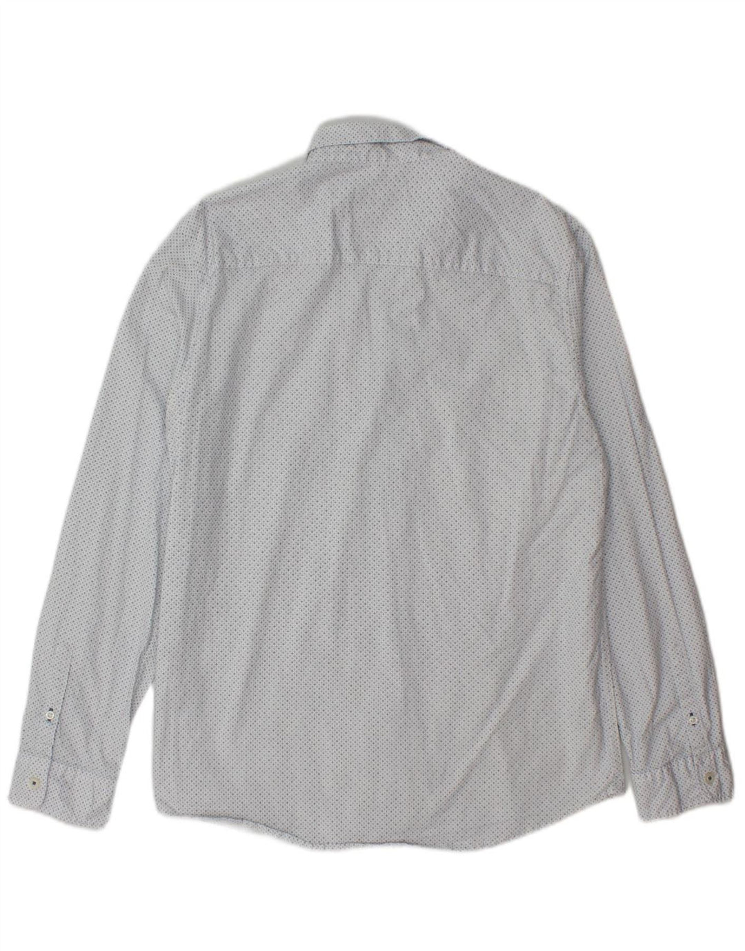 TOM TAILOR Mens Regular Shirt Medium White Spotted Cotton