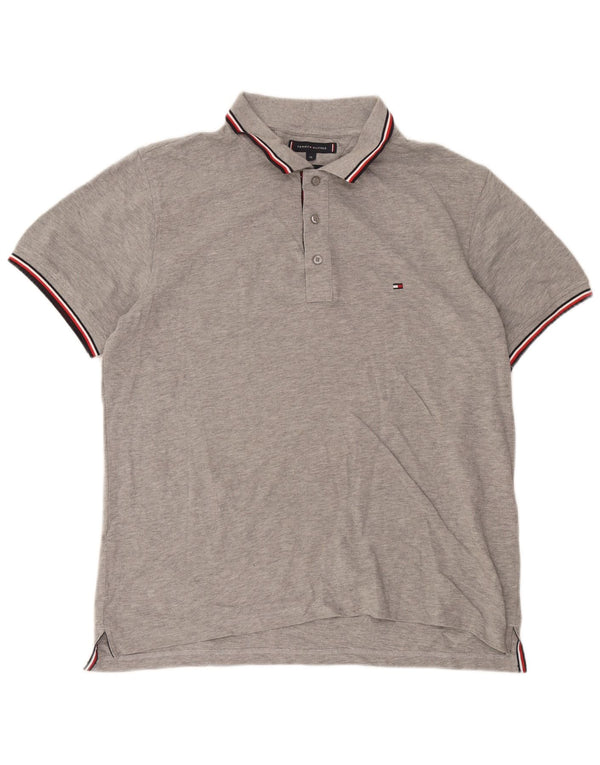 Tommy Hilfiger Polo Slim Fit para Hombre XL Algodón Moteado Gris
