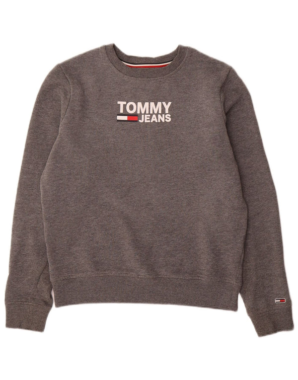 TOMMY HILFIGER Sudadera con gráfico extragrande para mujer UK 6 XS Gris
