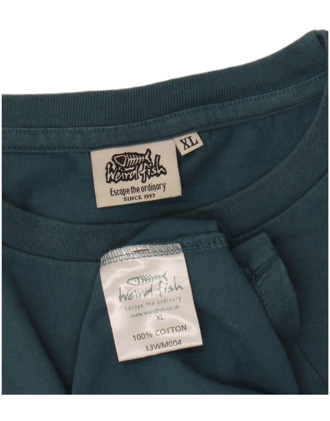 WEIRD FISH Camiseta gráfica para hombre Top XL Algodón azul