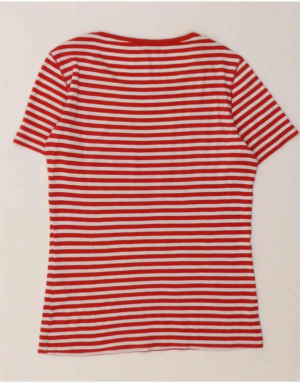 Max & Co. Camiseta gráfica para mujer Top UK 42 Algodón a rayas rojas medianas