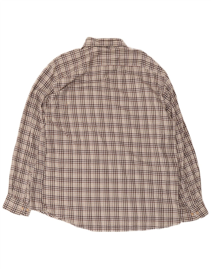 European Project Camisa de corte regular para hombre XL Algodón a cuadros marrón