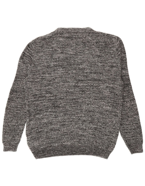 Zara Hombre Jersey De Cuello Redondo Jersey Grande Acrílico Moteado Gris