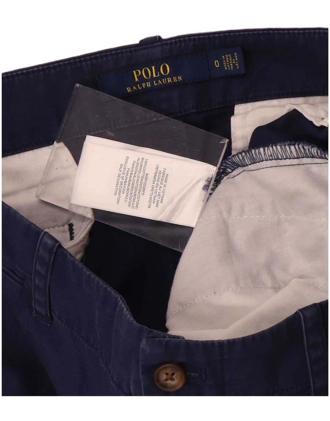 POLO RALPH LAUREN Pantalones cortos chinos para mujer US 0 XS W30 Azul marino manchado