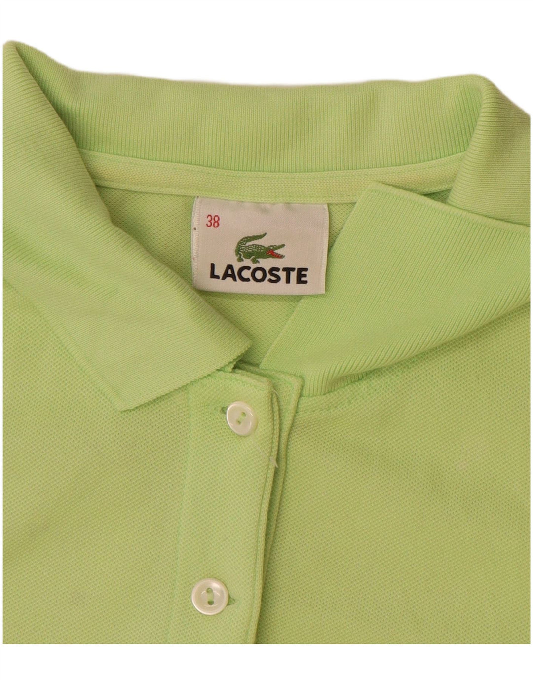 Polo Lacoste Mujer Talla 38 Algodón Verde Medio