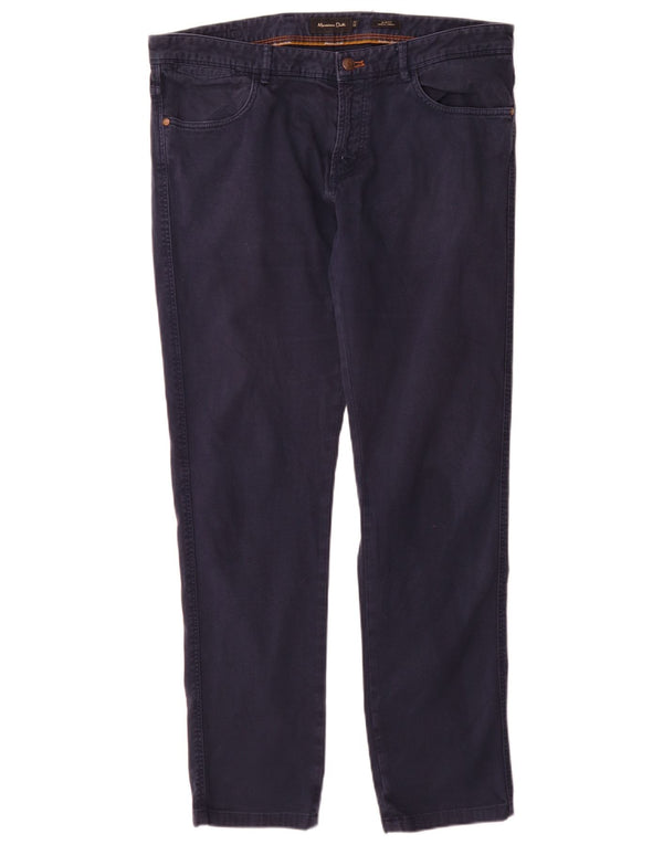 Massimo Dutti Pantalones Casuales Slim Fit para Hombre EU 44 Large W34 L32 Azul Marino
