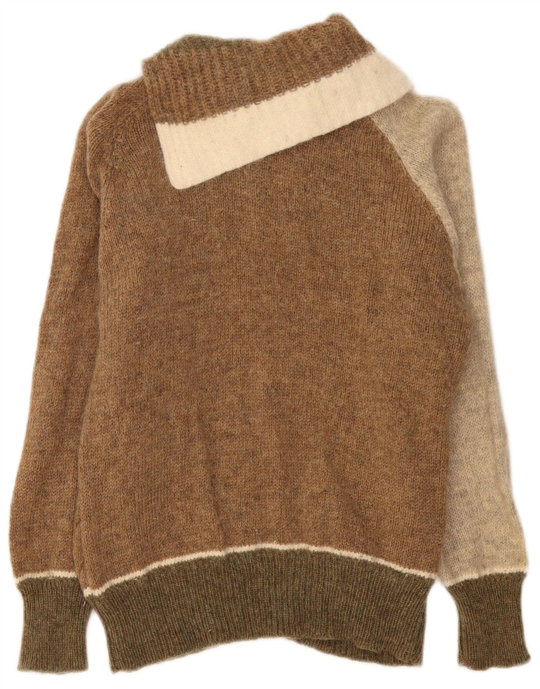VINTAGE Mujer Chal Cuello Jersey Suéter Reino Unido 12 Medio Multicolor