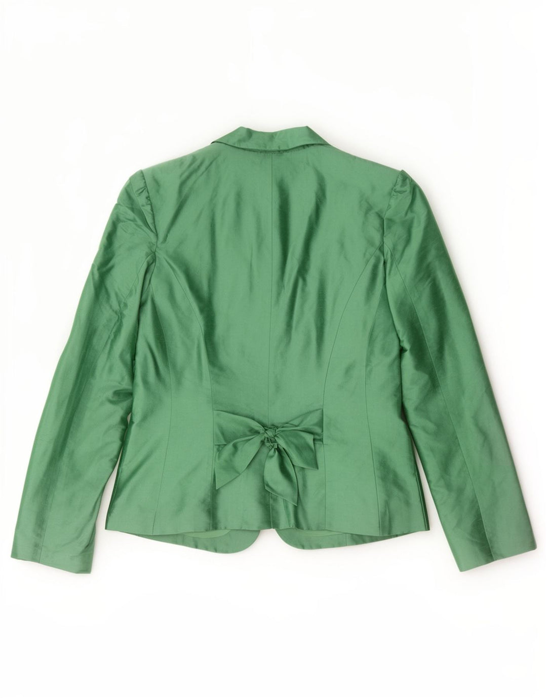 Luisa Spagnoli Chaqueta Blazer de 3 Botones para Mujer UK 44 Seda Verde Medio