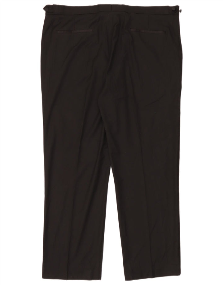 Marks & Spencer Pantalón de traje de corte regular para hombre W40 L29 Poliéster negro