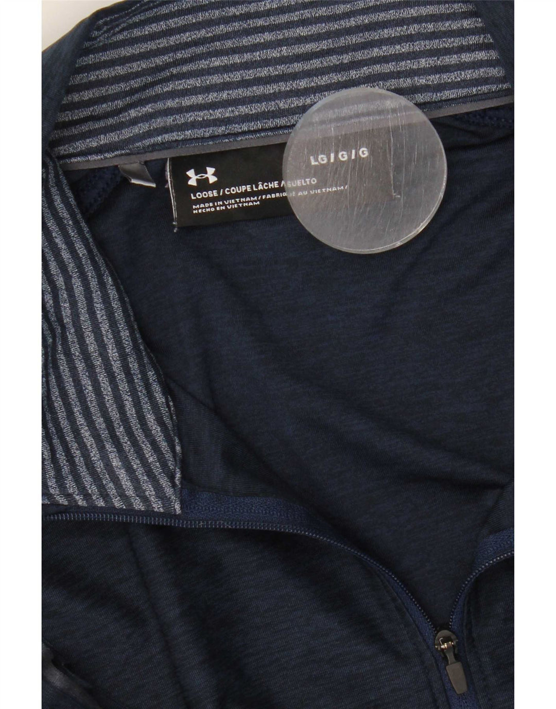 Under Armour Hombre Zip Neck Jersey Chándal Top Grande Azul Marino Moteado