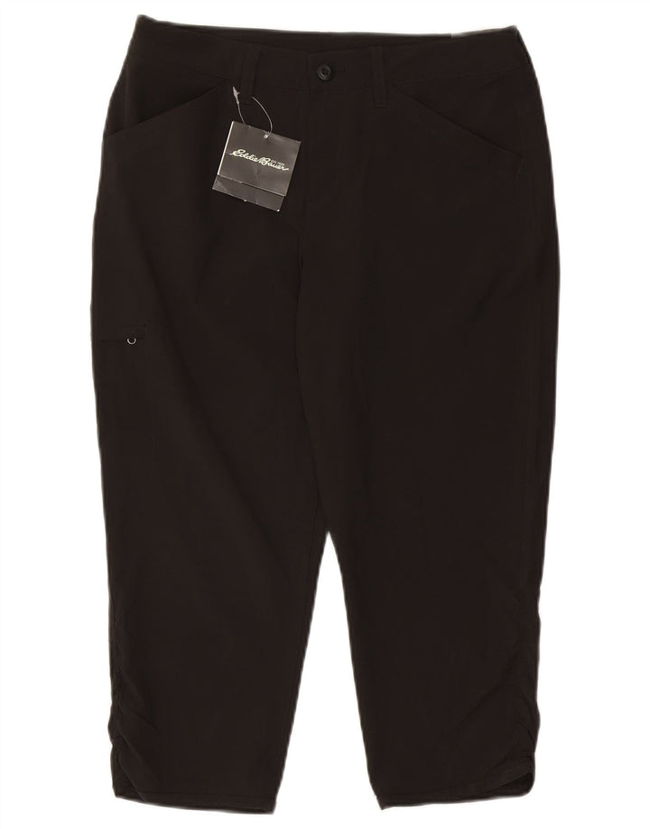 Eddie Bauer Pantalones Capri para Mujer US 6 Mediano W30 L20 Poliéster Negro