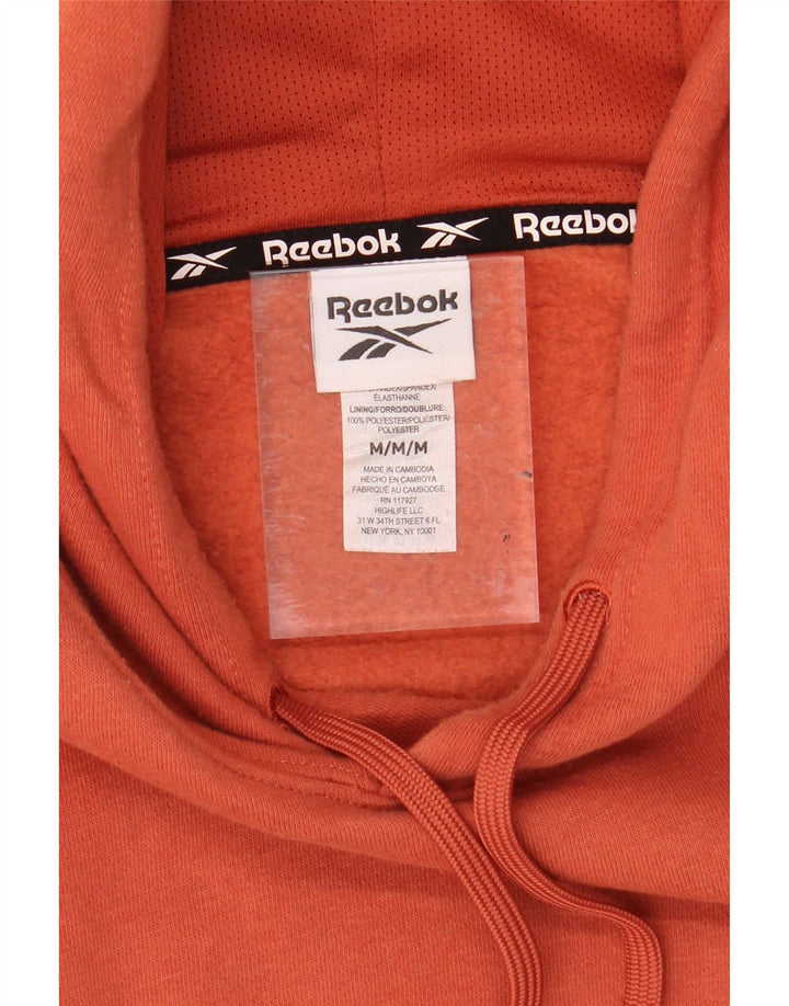 REEBOK Mens Graphic Hoodie Jumper Medium Orange Cotton Vintage Reebok and Second-Hand Reebok from Messina Hembry 