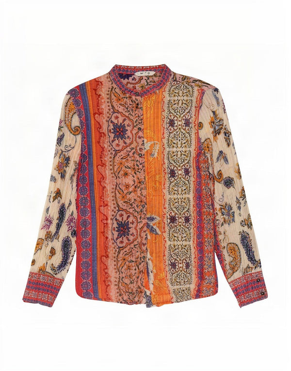 Desigual Blusa para mujer UK 40 Mediana Algodón Paisley multicolor