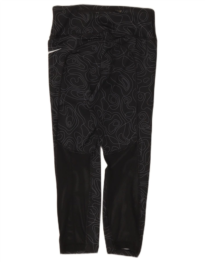 Nike Leggings Capri Dri Fit para Mujer Reino Unido 8 Pequeño Negro Geométrico