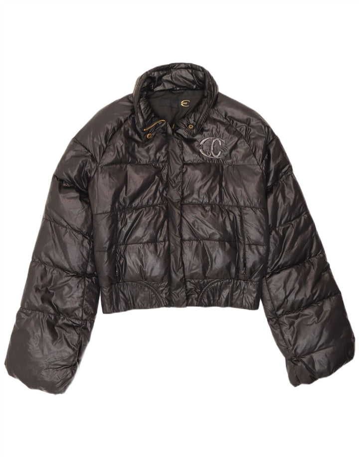 Just Cavalli Chaqueta Acolchada Corta Con Capucha Para Mujer IT 42 Medium Negro Poliamida