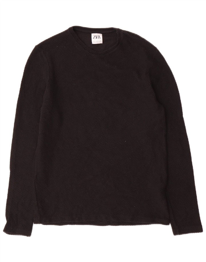 Zara Hombre Top Manga Larga Small Algodón Negro