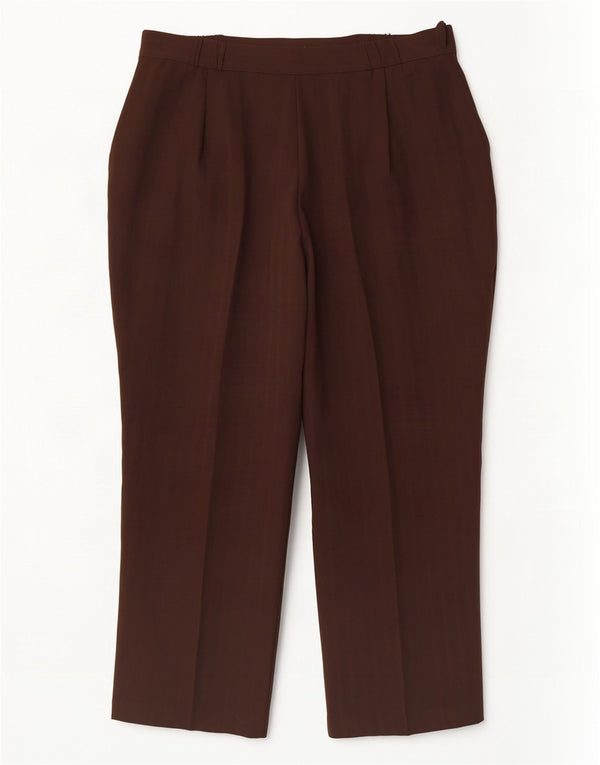Marks & Spencer Pantalones Casuales para Mujer UK 40 Large W34 L26 Marrón Rayas