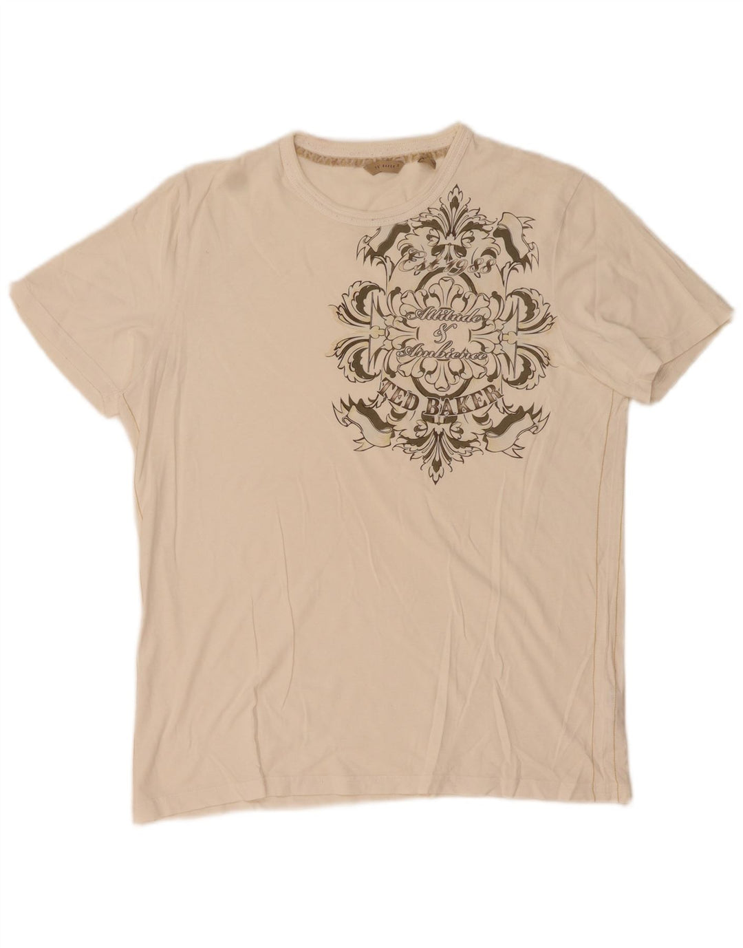 Ted Baker - Camiseta gráfica para hombre, talla 3, algodón blanco mediano