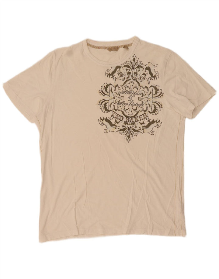Ted Baker - Camiseta gráfica para hombre, talla 3, algodón blanco mediano
