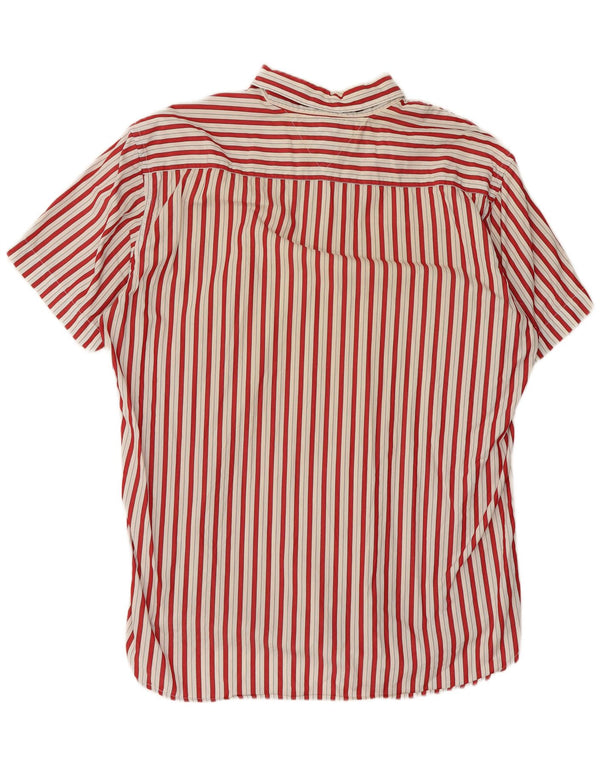 Camisa Tommy Hilfiger Hombre Manga Corta XL Algodón Rayas Rojas