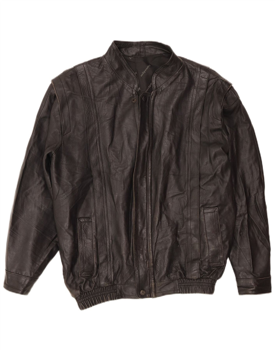 Vintage hombres chaqueta de cuero Reino Unido 36 pequeño negro