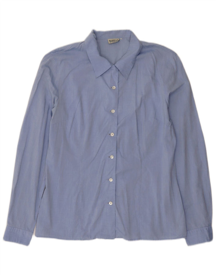 Camisa Marella para mujer Reino Unido 46 Algodón azul grande