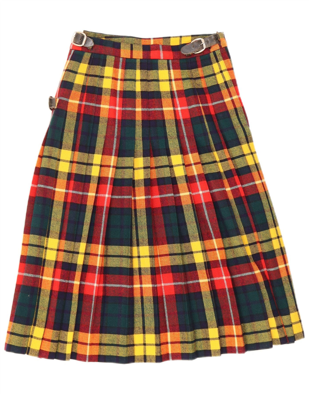 Falda cruzada vintage para mujer W24 XS multicolor comprobar lana nueva