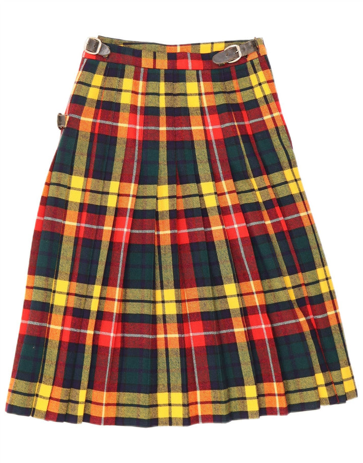 Falda cruzada vintage para mujer W24 XS multicolor comprobar lana nueva