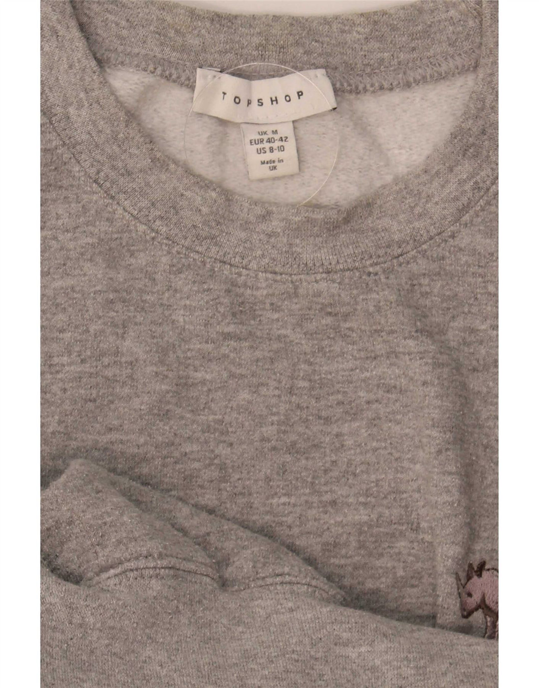 Topshop Sudadera para mujer Jumper UK 44 Gris medio moteado