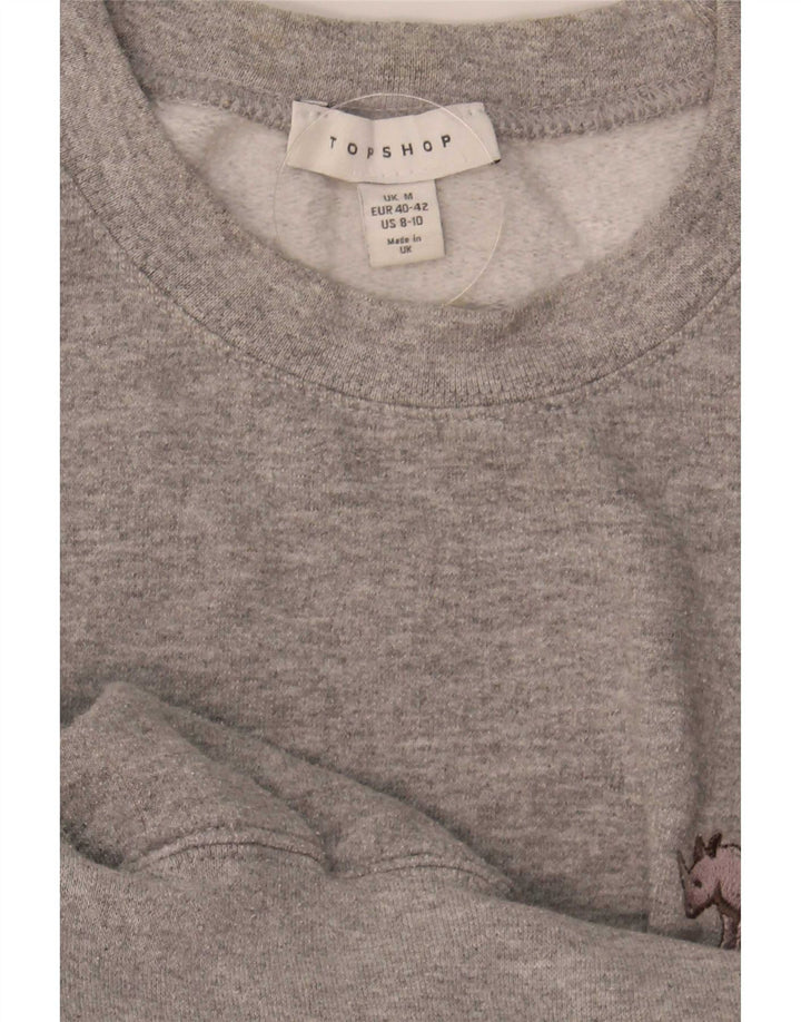 Topshop Sudadera para mujer Jumper UK 44 Gris medio moteado