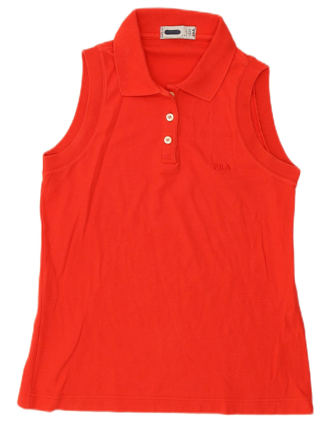 Fila Polo Sin Mangas Mujer IT 42 Algodón Rojo Medio
