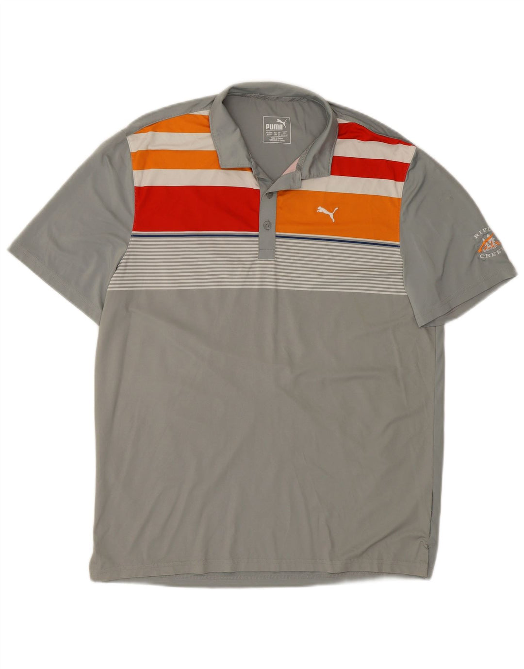 PUMA Polo gráfico para niño 13-14 años Gris Rayas