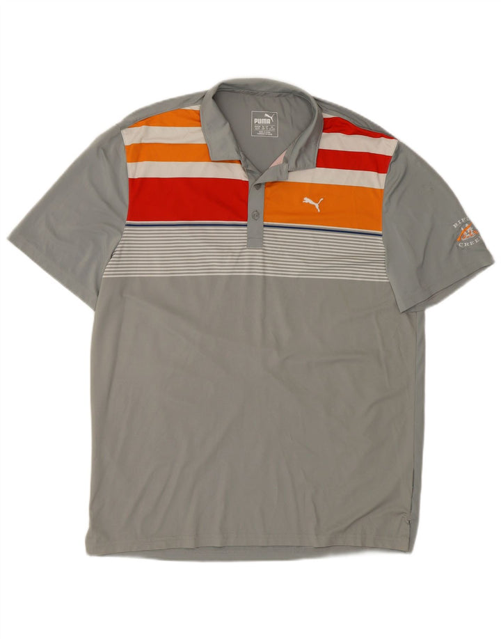 PUMA Polo gráfico para niño 13-14 años Gris Rayas
