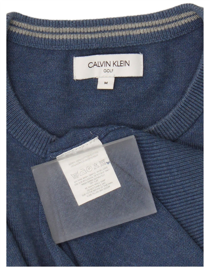 Calvin Klein Jersey de cuello redondo para hombre de algodón azul medio