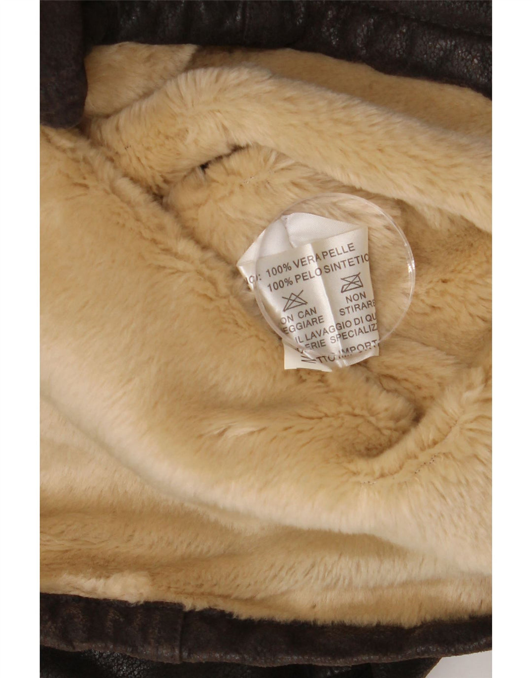 Vintage hombres Sherpa chaqueta de cuero Reino Unido 40 cuero marrón grande