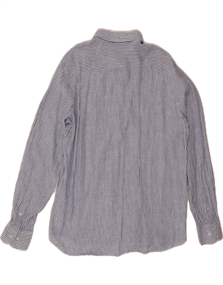 MASSIMO DUTTI Mens Shirt XL Blue Pinstripe Linen Vintage Massimo Dutti and Second-Hand Massimo Dutti from Messina Hembry 
