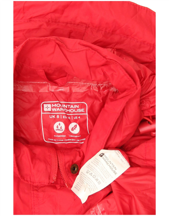 Chaqueta impermeable con capucha para mujer Mountain Warehouse UK 8 Small Red Nylon