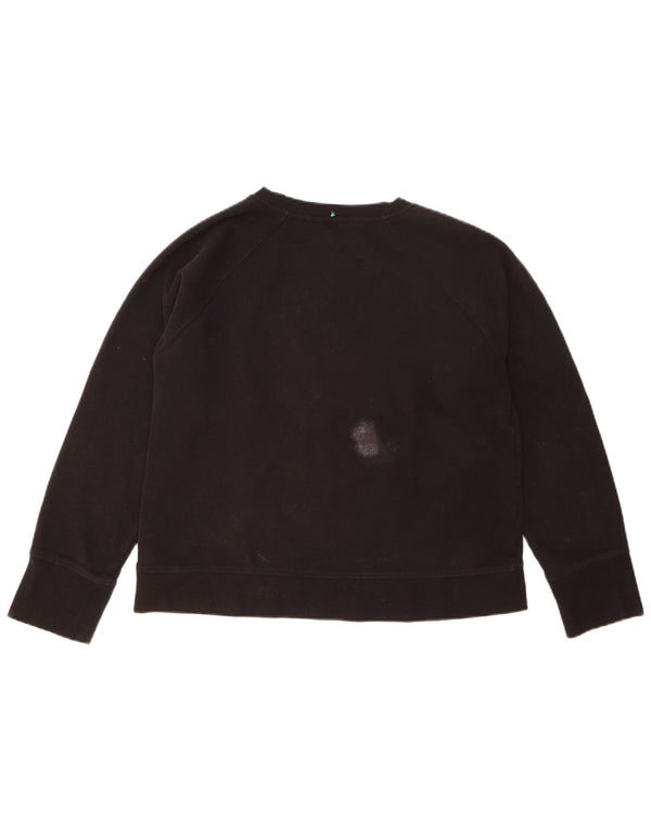 Dkny Womens Graphic Sweatshirt Jumper UK 18 XL Black Cotton
