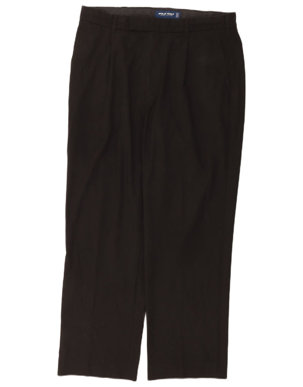 Ralph Lauren Mens Pegged Chino Trousers W36 L32 Black Polyester