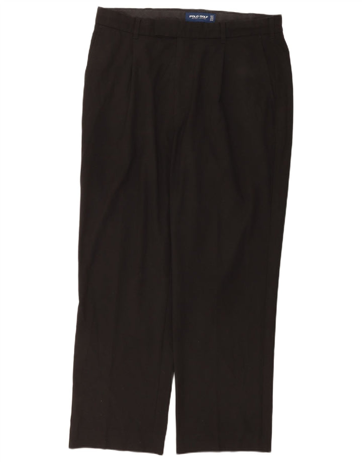 Ralph Lauren Pantalones chinos con pinzas para hombre W36 L32 Poliéster negro
