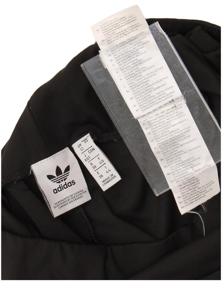 ADIDAS Pantalones cortos deportivos para mujer UK 12 Mediano Negro Poliéster