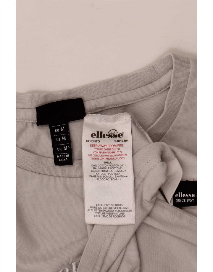 Ellesse Hombre Camiseta gráfica Top Algodón color block gris medio
