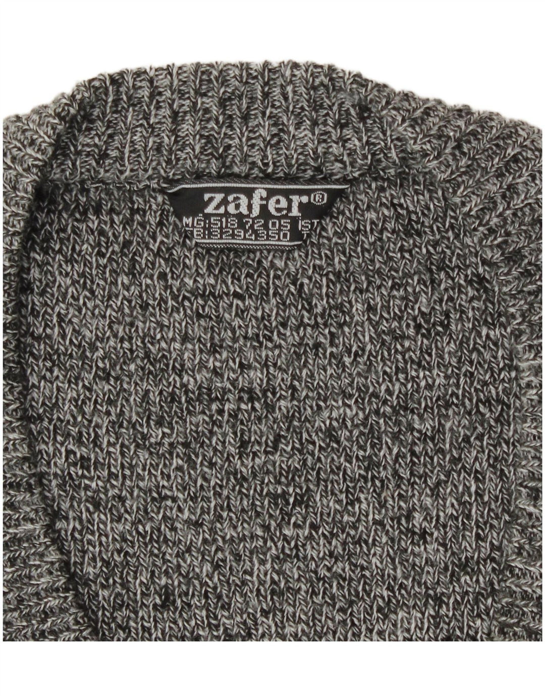 Vintage hombres Cardigan suéter grande gris Fair Isle